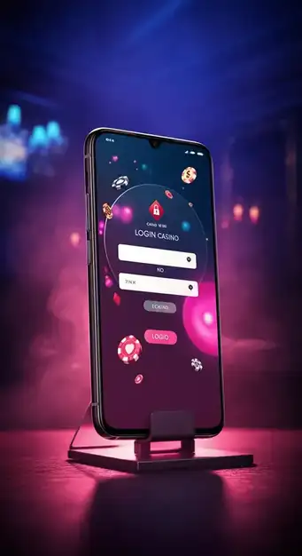 Interface de connexion sécurisée Nine Casino avec champs d'e-mail et mot de passe, illustrant le cryptage SSL et la protection des données des joueurs.